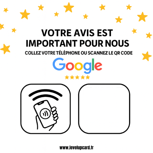 Plaque avis Google NFC connectée avec QR code