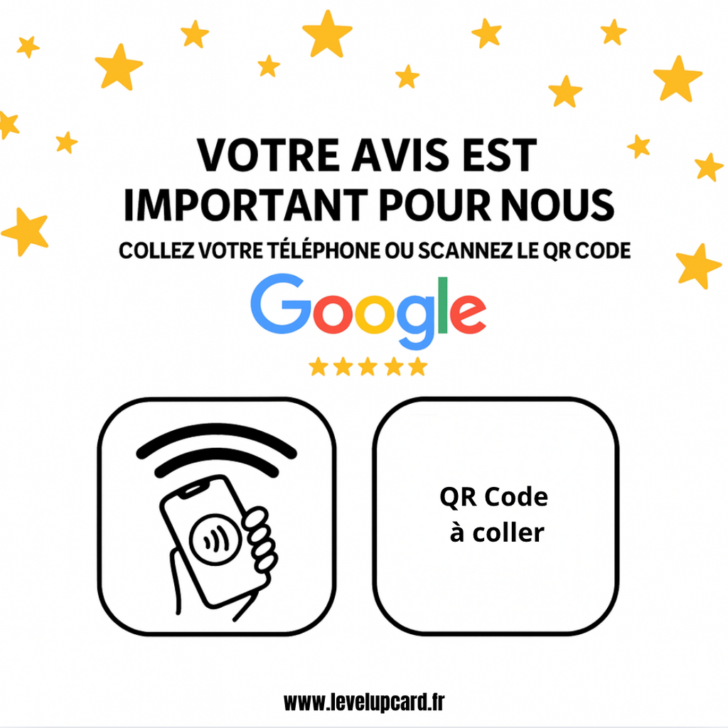 Plaque avis Google NFC connectée avec QR code