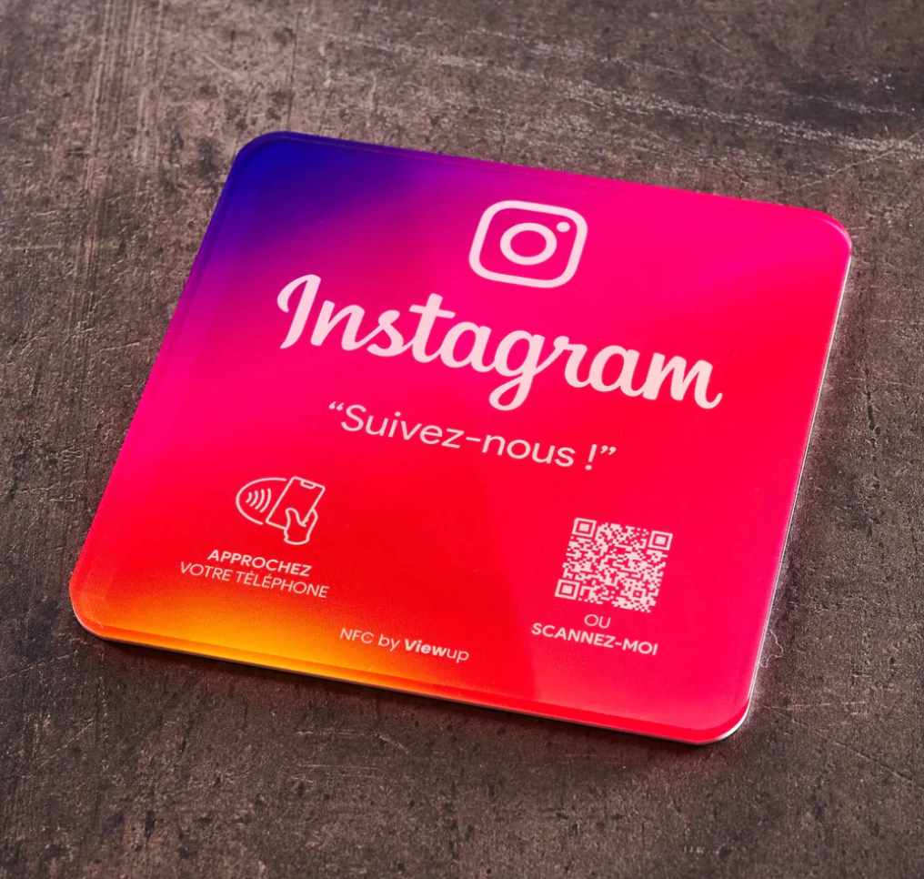 Plaque NFC connectée - Instagram